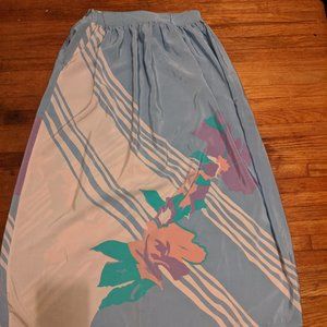 Blue floral maxi skirt